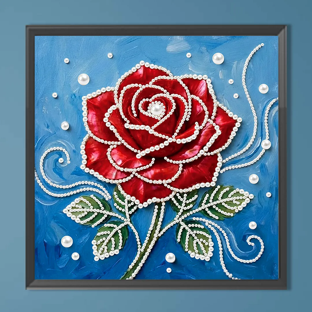 Romantic Roses DIY Pearl Painting Art Kits Frameless for Home Decor 30x30cm