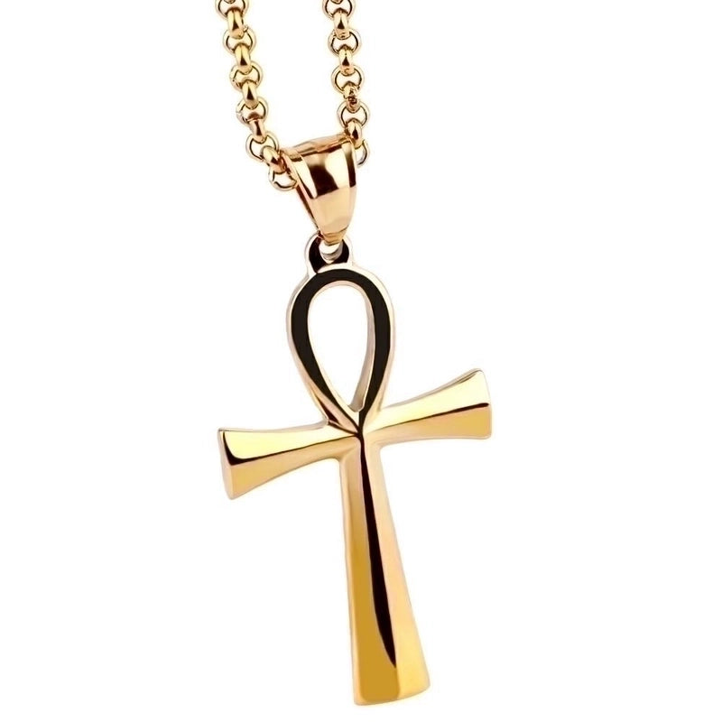 Hip-hop Cross Titanium Steel Pendant Necklace