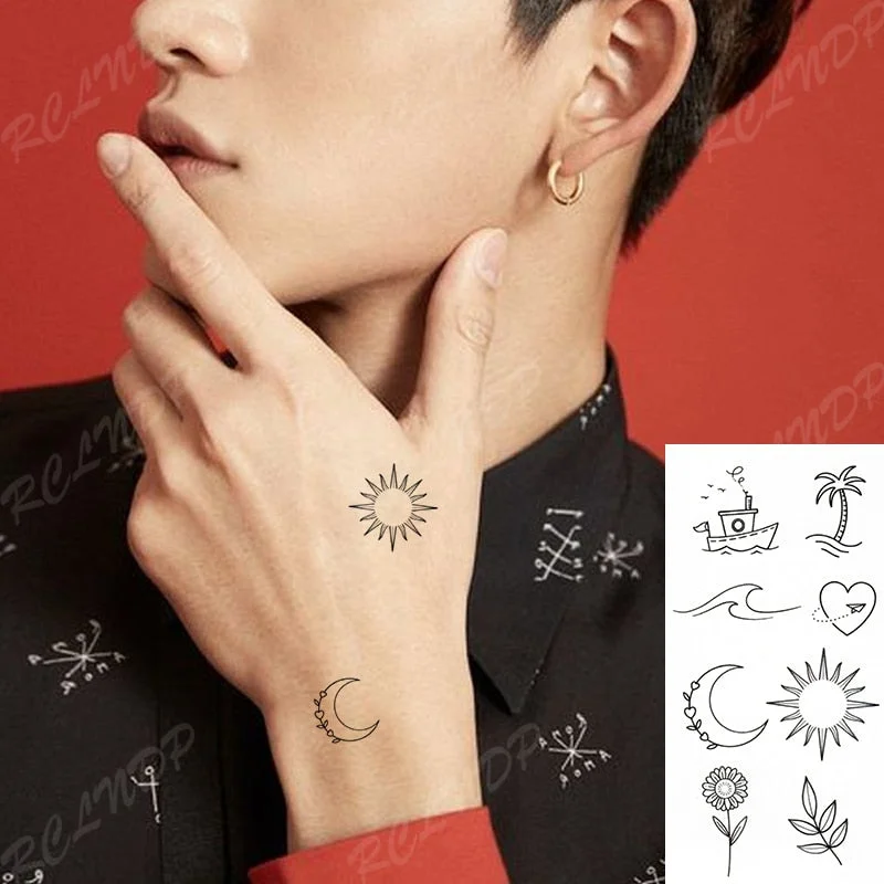 Waterproof Temporary Tattoos Sticker letters Love tatoo heartbeat wave Water Transfer Flash fake tattoo for girl women 10.56cm