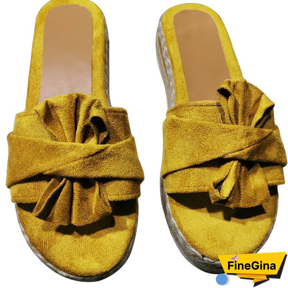 Summer Women Casual Slip on Sandals Female Open Toe Platform Slippers Daily Comfortable Flip Flops Size 35-43