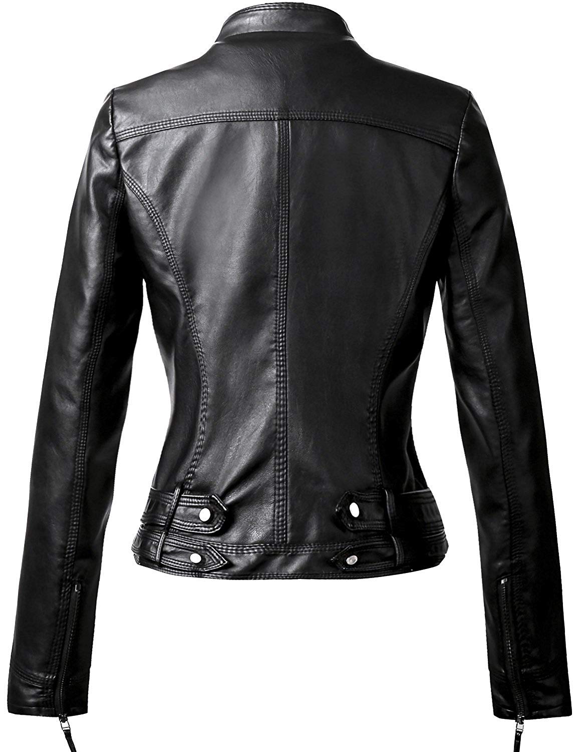 Faux Leather Moto Biker Short Coat Jacket for women