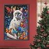 5D bricolage complet rond perceuse diamant peinture papillon et chat décoration intérieure 40x60cm