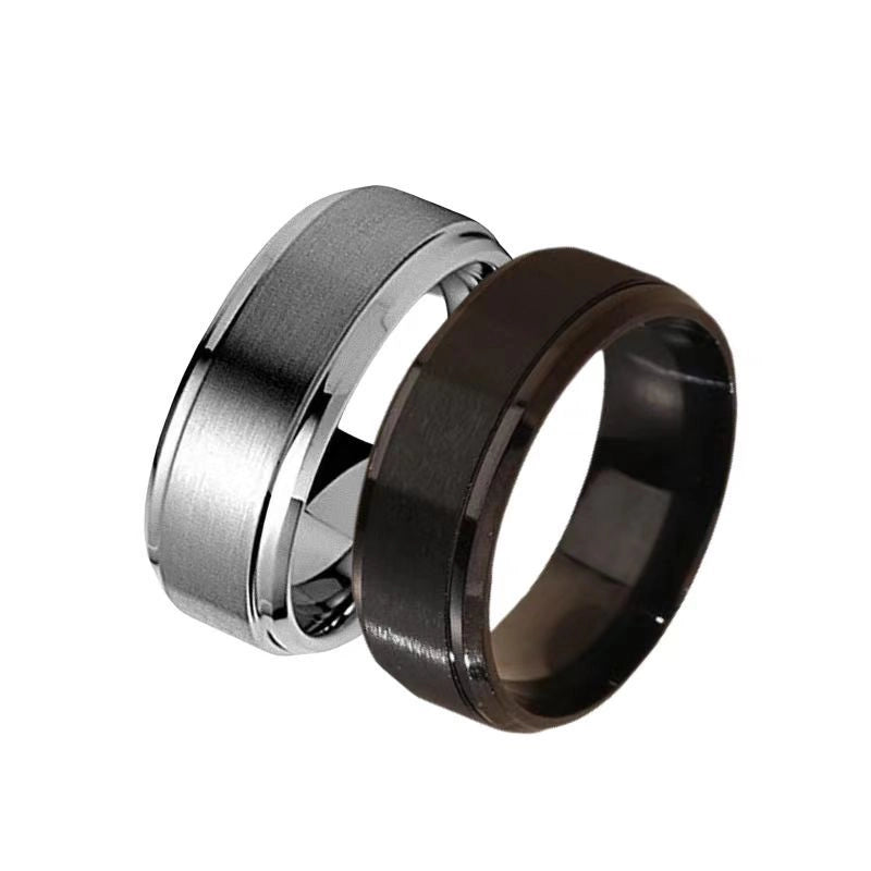 Stainless Steel Ring Boys Men's Hip-hop Niche Men's Trendy Ring Does Not Fade Titanium Steel Jewelry Jewelry