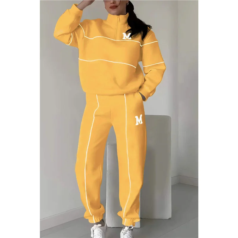 Athvotar Athvotar 2025 New Trousers Letter Long-Sleeved Casual Sports Set Two Sets