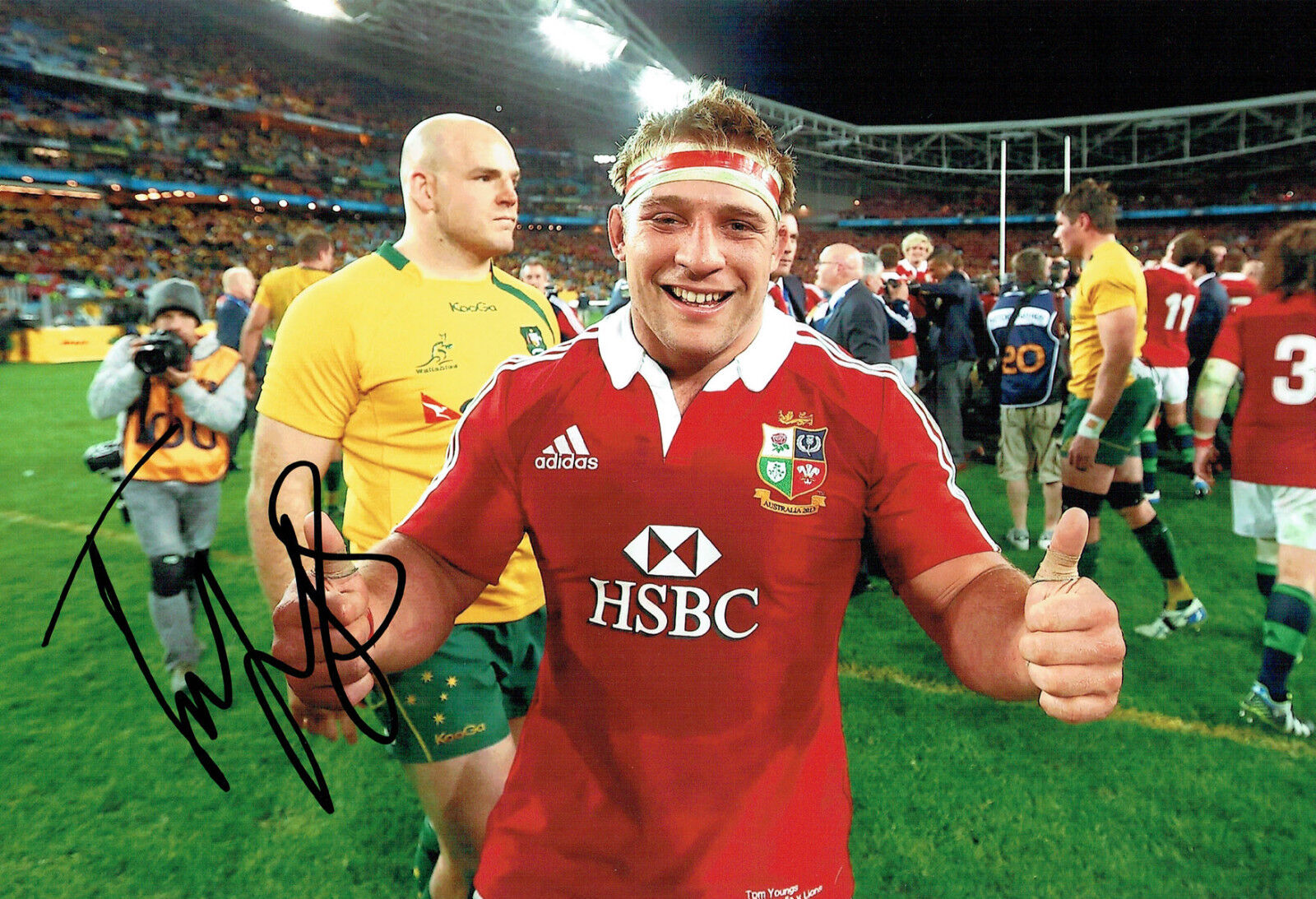 Tom YOUNGS British Lions Rugby Signed Autograph 12x8 Photo Poster painting AFTAL COA