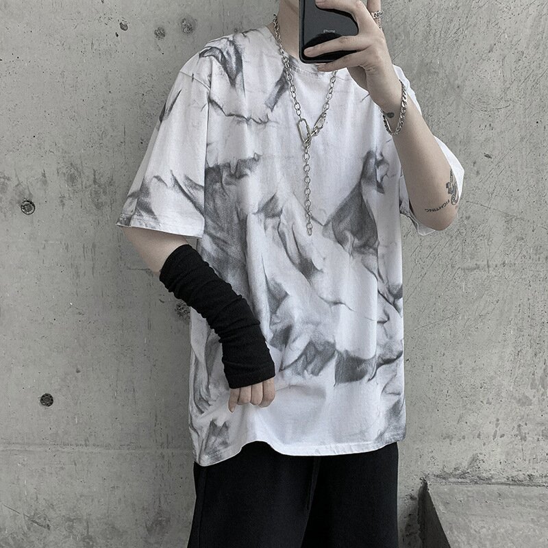 Goth Punk Retro Tie-dye Short-sleeved T-shirt / TECHWEAR CLUB / Techwear