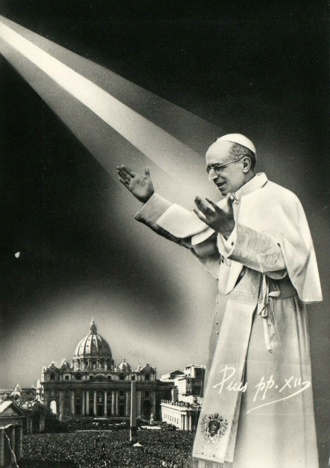 S. S. Pio XII Pope Pius XII Vatican Real Photo Poster painting RPPC Postcard 4 x 5.75