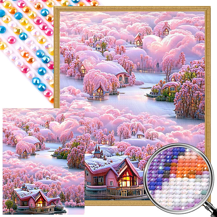 Dreamy Cloud Town 50*65CM (Canvas) AB Round Drill Diamond Painting gbfke