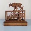 3D Wooden Model Mechanical Gear Drivetoothed Saber-toothed Tiger Automata Movable Three-dimensional Wooden Model Adult Wooden Crafts