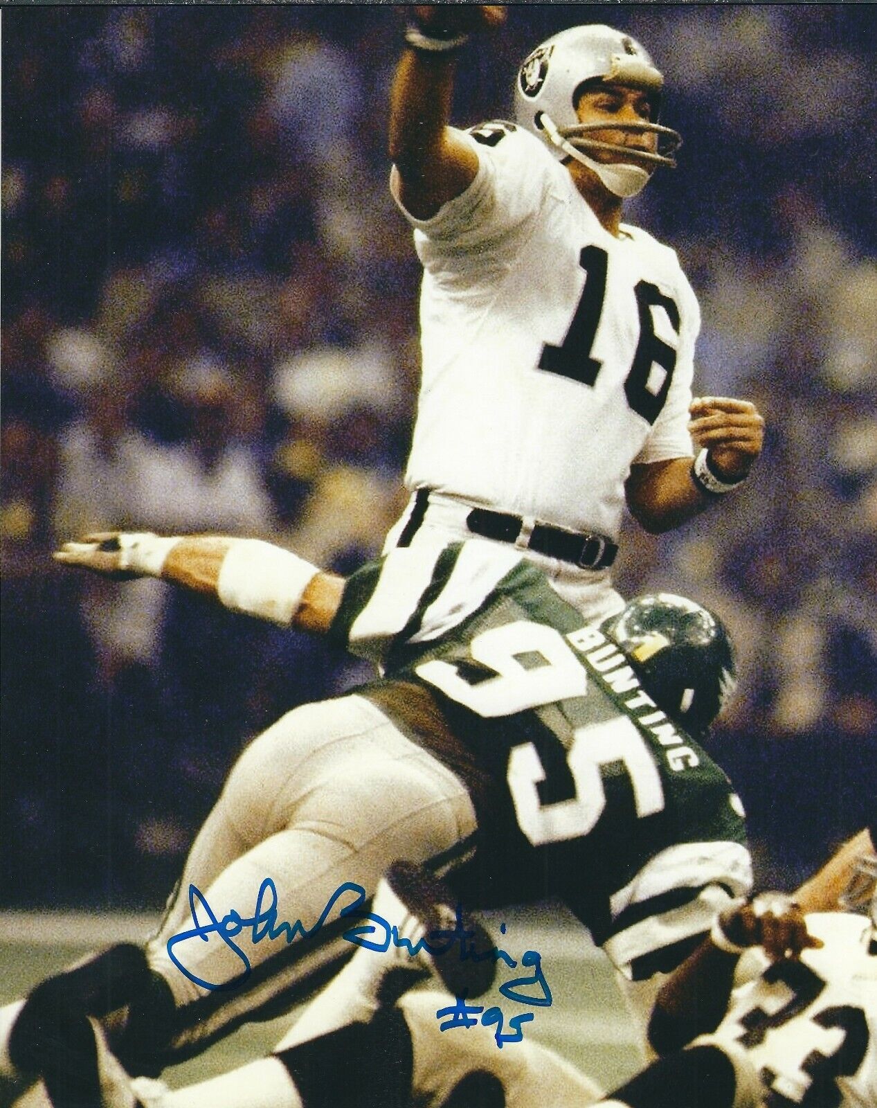 Autographed JOHN BUNTING Philadelphia Eagles 8X10 Photo Poster painting - w/COA