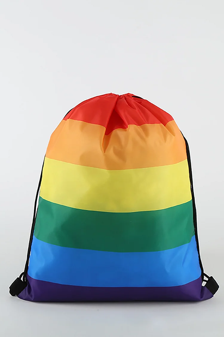 Rainbow Striped Print Sports Backpack Bags