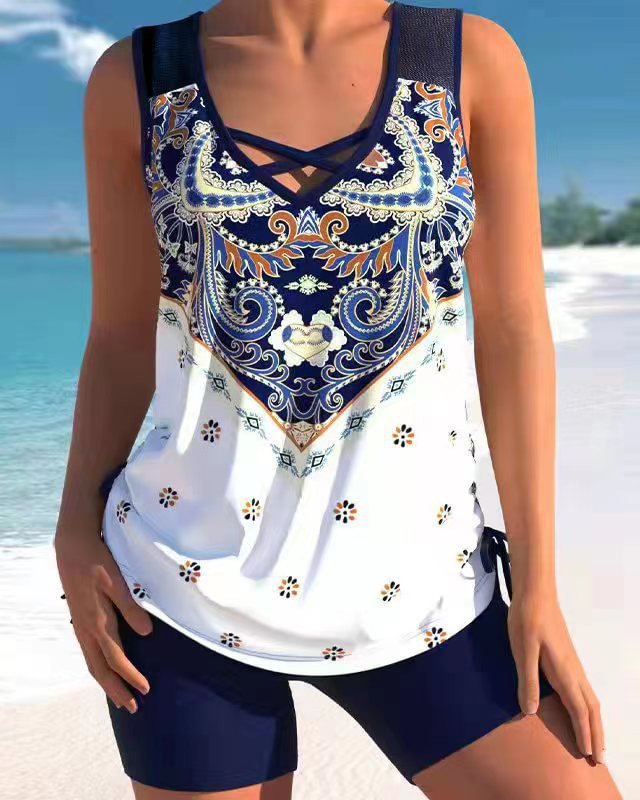 Two-piece Elastic Comfortable Wide Shoulder Swimsuit