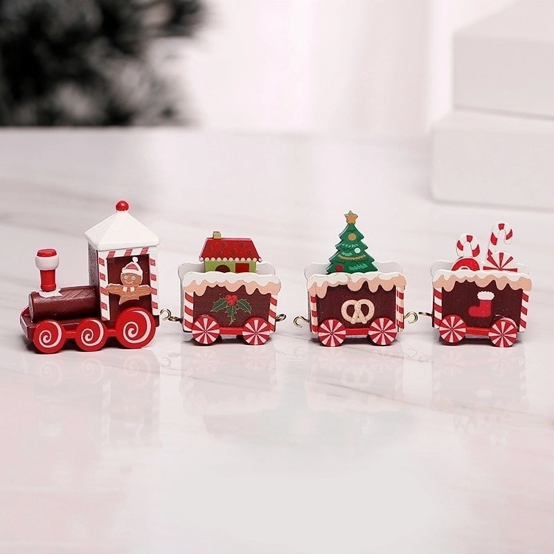 Christmas Fashion Christmas Tree Train Gift Box Wood Indoor Ornaments