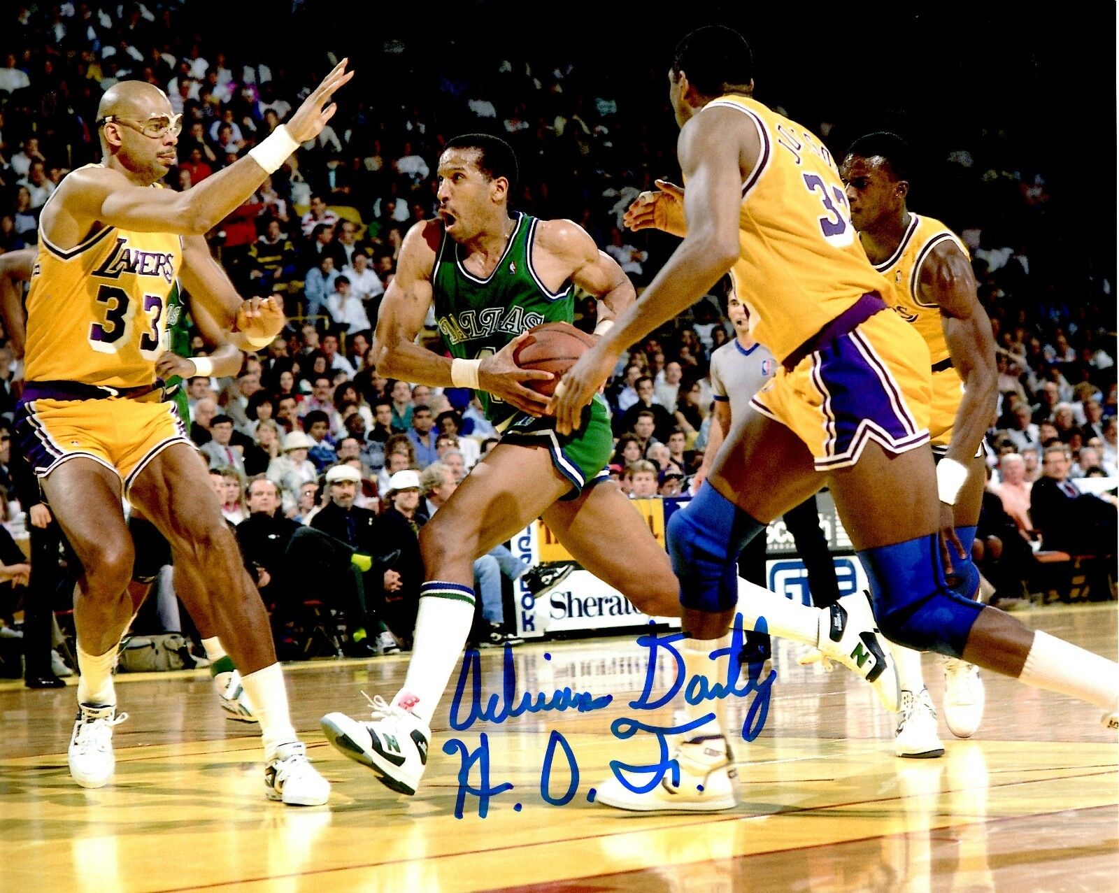 Signed 8x10 ADRIAN DANTLEY HOF Dallas Mavericks Autographed Photo Poster painting w/COA