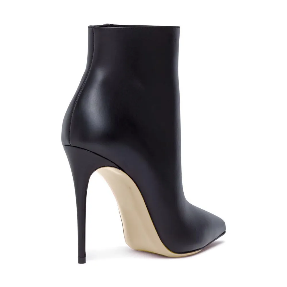 100mm Women's Closed Pointed Toe Stilettos Ankle Matte Boots-vocosishoes