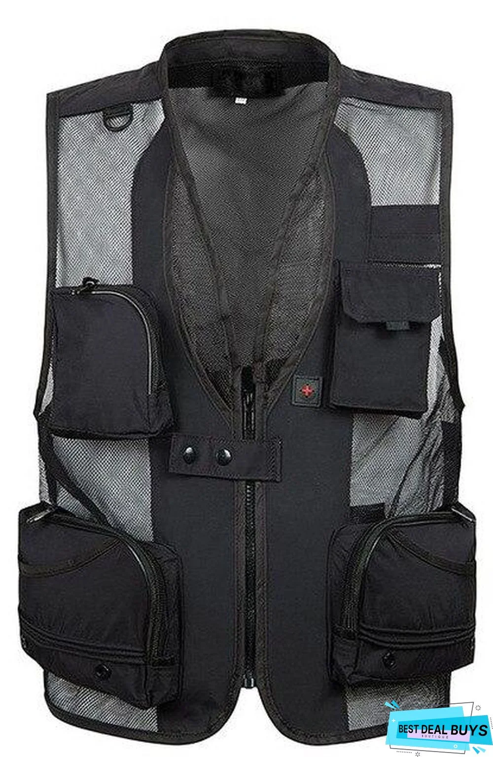 Mens Christmas Equipment Cardigan Vests Waistcoat Plus Size Outerwear Clothing Photographer Sleeveless Jacket