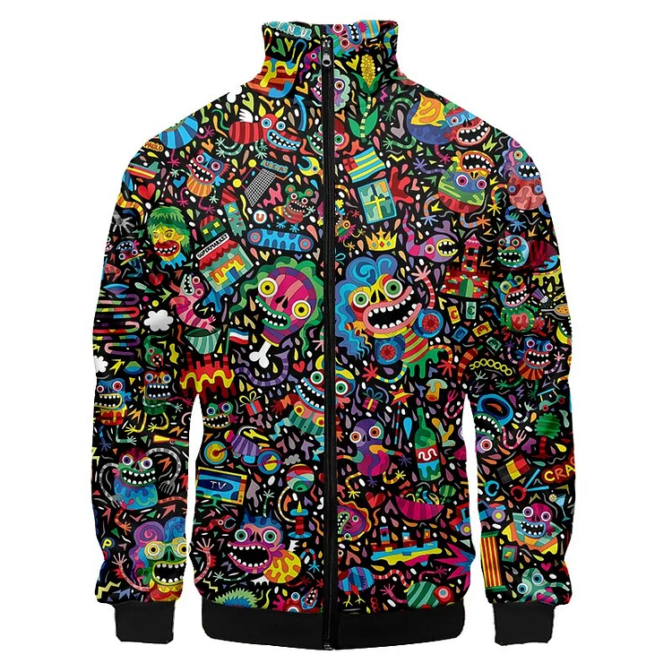 3d Psychedelic Graffiti DJ Printed Hoodies Men Long Sleeve Drawstring Jacket Pullover Sudaderas Hombre Plus Size Sweatshirt Men