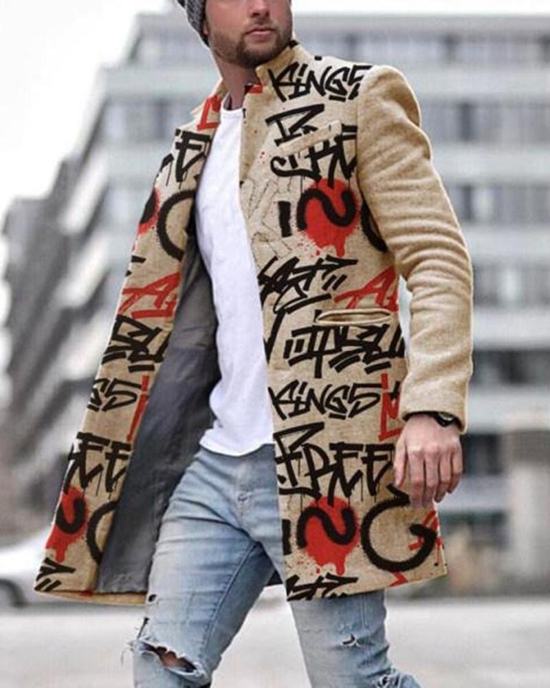 Men's Letter Printing Jacket