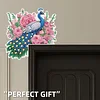 2Pcs DIY Diamond Art Door Corner Pendants Acrylic Door Decoration (Peacock)