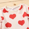 Kid Baby Girl Valentine's Day Spring Heart Printed Pleated Sets 2 Pcs