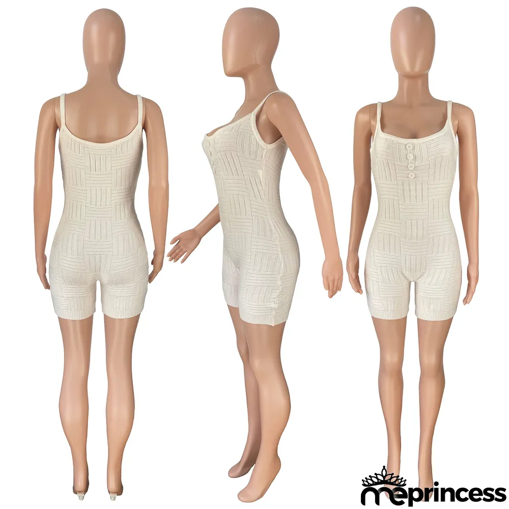 Women's Fashion Sports Knitting Sling Rompers