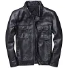 Men&rsquo;s Vintage Leather Motorcycle Jacket - RetroBiker Jacket with Zip Pockets by Inlyline