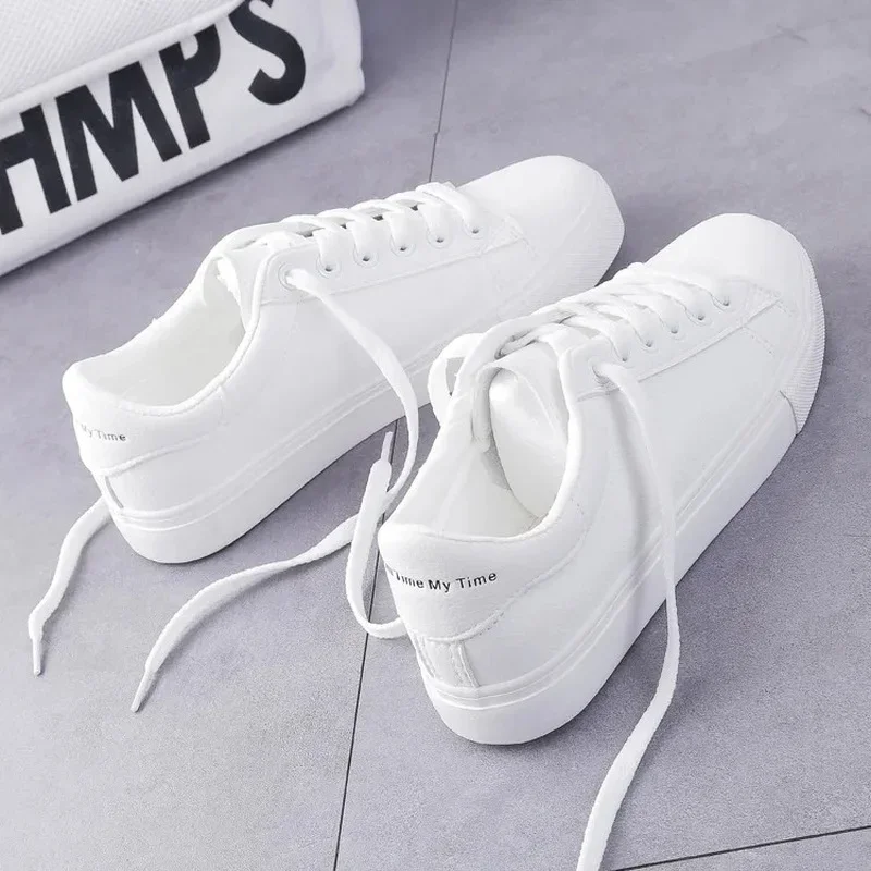 Zhungei Shoes Women's Vulcanize 2024 New in Casual Classic Solid Color PU Leather Shoes Woman Casual White Shoes Sneakers