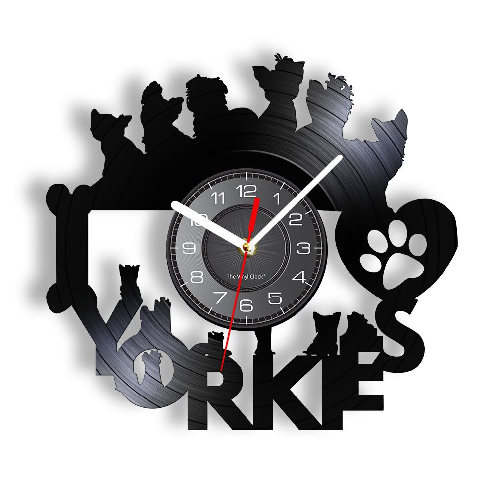 

I Love Yorkies Inspired Clo - Vinyl Record Wall Clock - Without LED, 501 Original