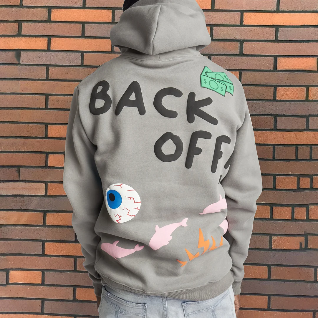 Vintage Tide Print Casual Long Sleeve Hoodie