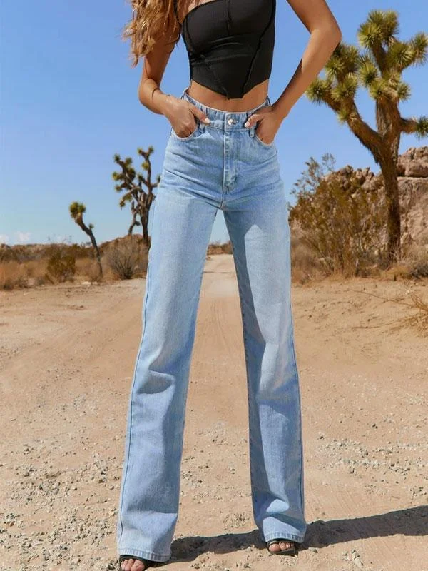High waist wide leg jeans