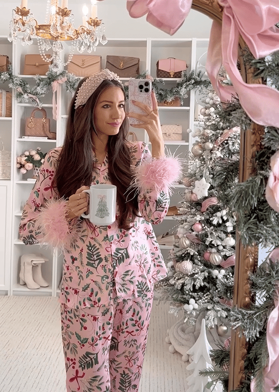PINK CHRISTMAS HEIDI CUTE PAJAMAS