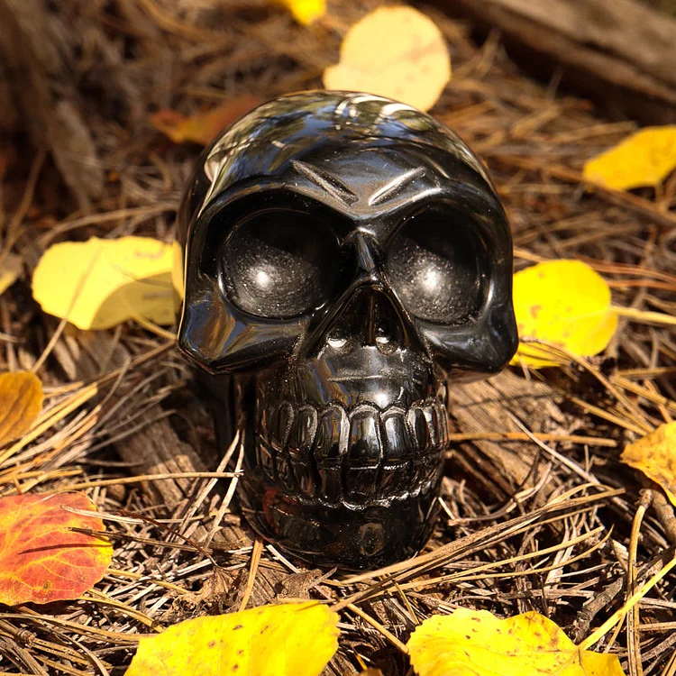 Obsidian Crystal Skull Decoration