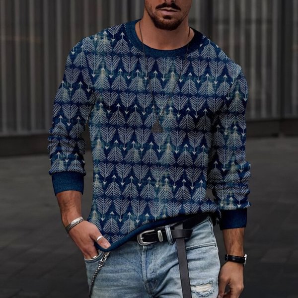 Mens Autumn And Winter Casual Knited T-shirt
