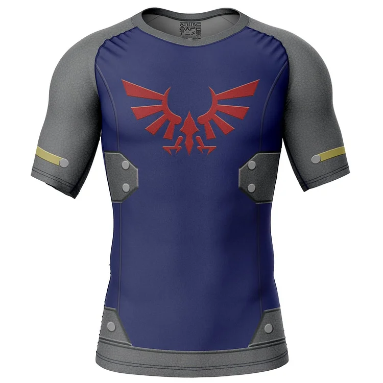 Zelda Shield Style The Legend of Zelda Short Sleeve Rash Guard Compression Shirt