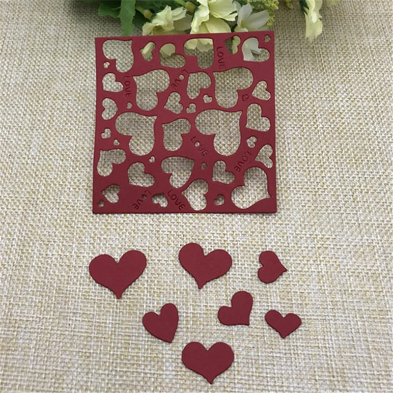 Square love Metal Cutting Dies Stencil Scrapbooking Wedding Photo Album Decor Paper Card Making Embossing DIY Crafts
