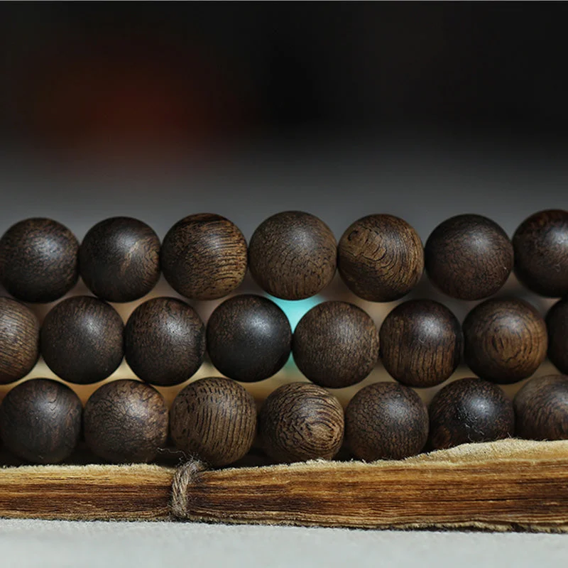 999 Gold 108 Mala Beads Nha Trang Agarwood Amber Turquoise Prayer Meditation Bracelet