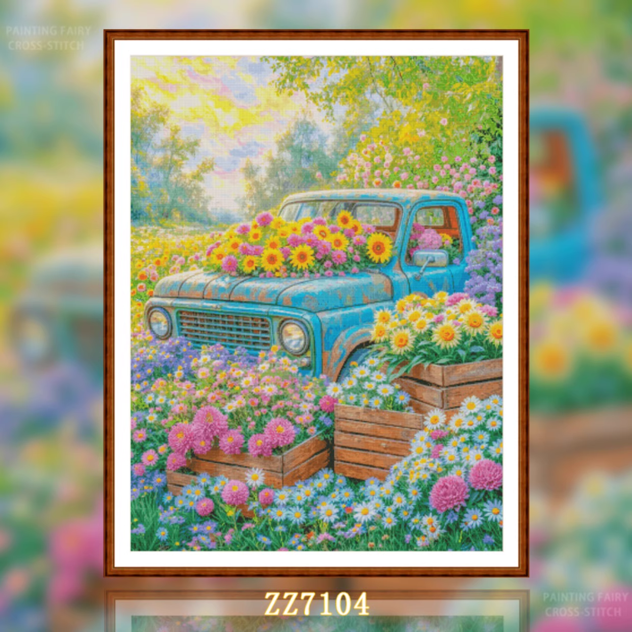 【ZZ7104- Flower Car】 Painting Fairy Cross Stitch