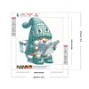 Toilette gnome-plein rond diamant peinture-30 * 30cm