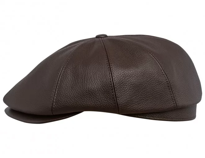 PEAKED CAPS TONY LEATHER Gatsby 8 Panels Flat Ivy Cap