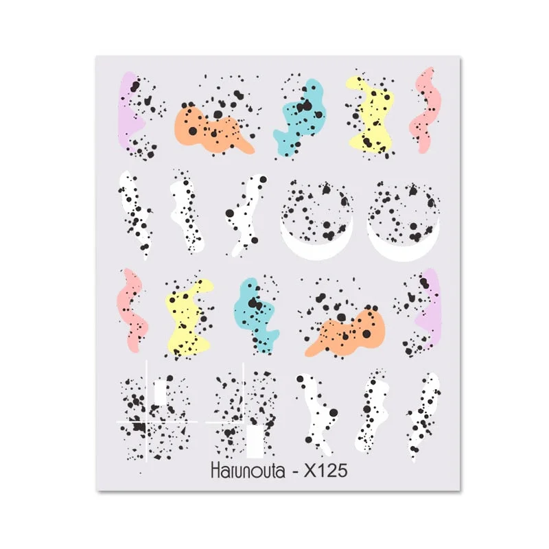 Harunouta Spring Water Nail Decal And Sticker Flower Leaf Tree Green Simple Summer DIY Slider For Manicuring Nail Art Watermark