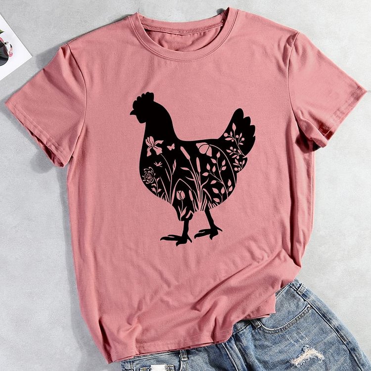 ANB -  Floral chicken T-shirt Tee -05023