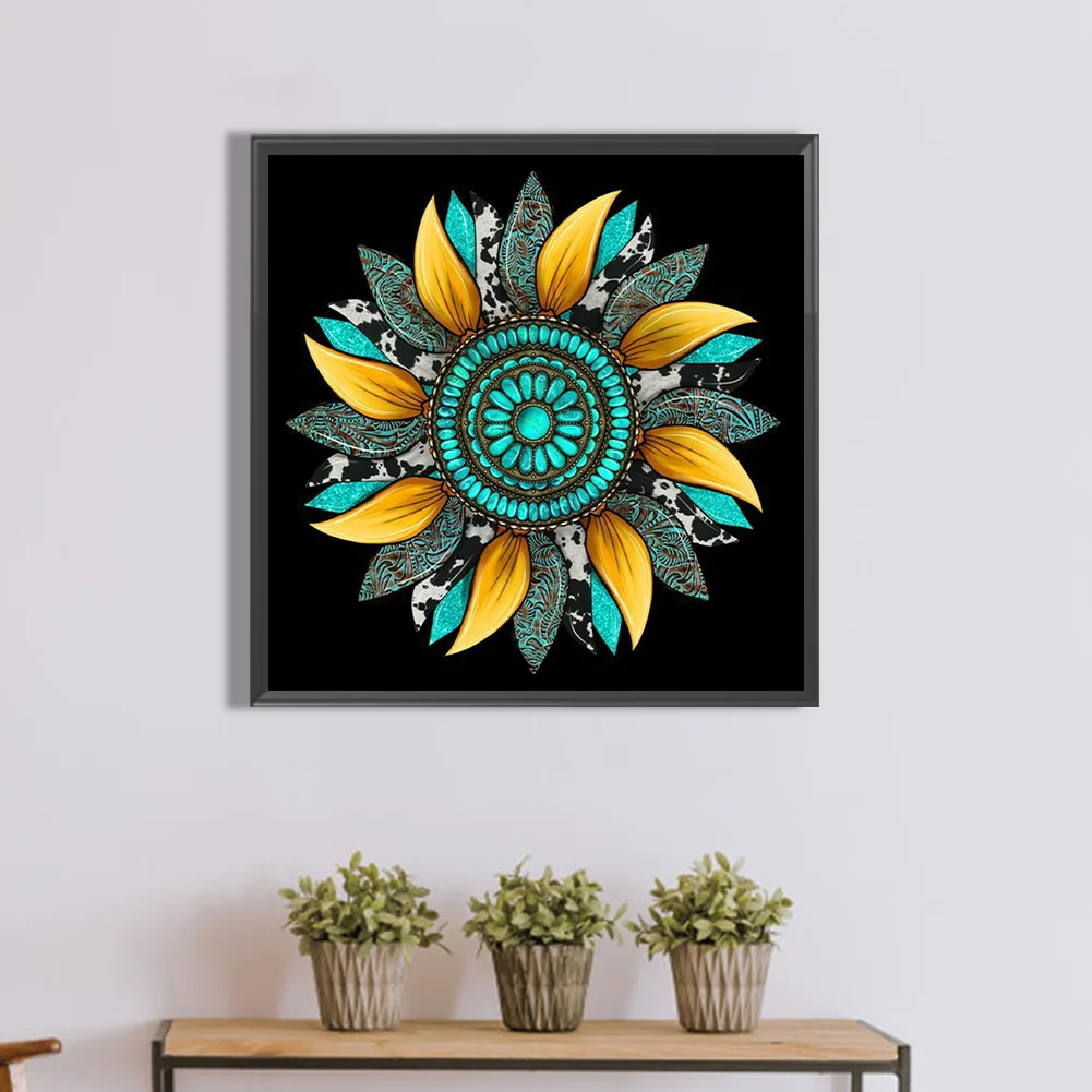 Full Round Diamond Painting 30*30cm - Artistic Sunflower