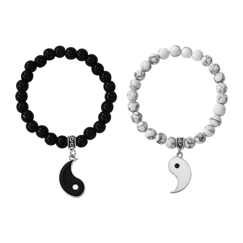 Retro Geometric Alloy Natural Stone Beaded Chain Bracelets In Bulk