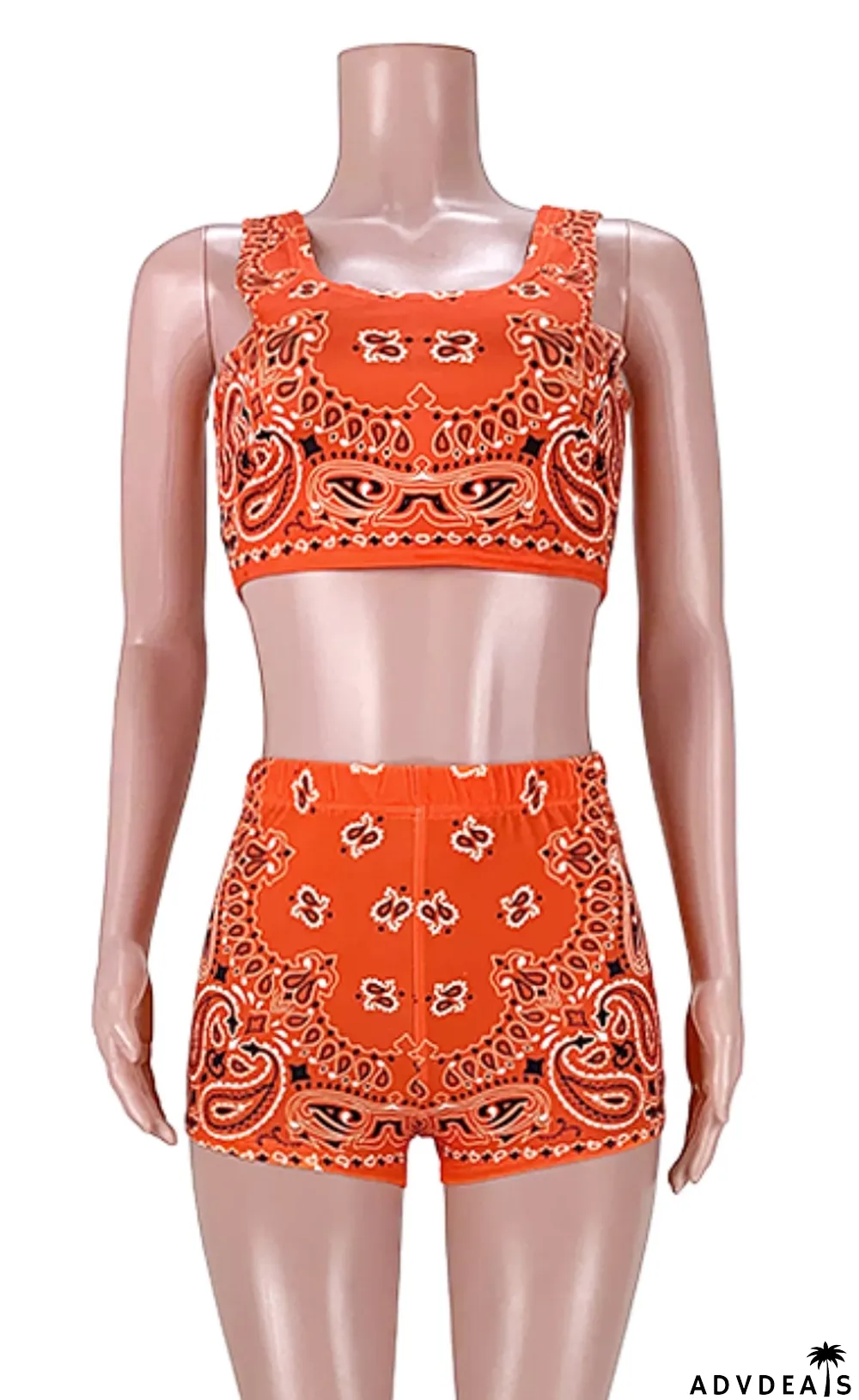 Summer Print Jogger Bra and Shorts 2PC Set