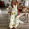 2021 Summer Tropical Print Halter Backless Maxi Dress