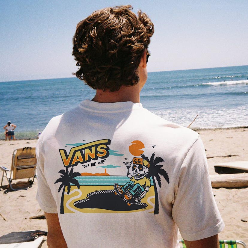 Men's T-Shirt Van Surf Beach Daily Crew Neck Short Sleeve Tops