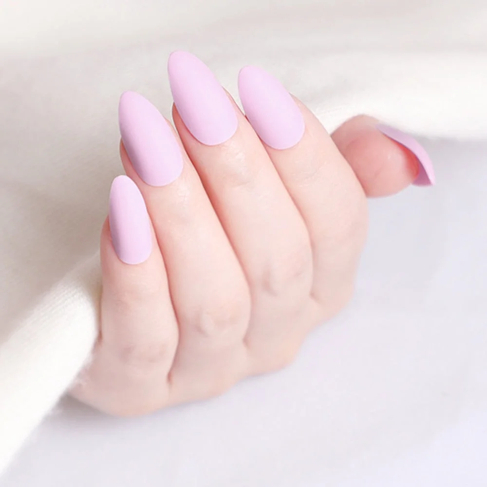 24Pcs Matte Dark Brown Artificial Fake Nails Long Stiletto False Nails For Design DIY Fingernails Art Tip Manicure Tool-Nail Inspo