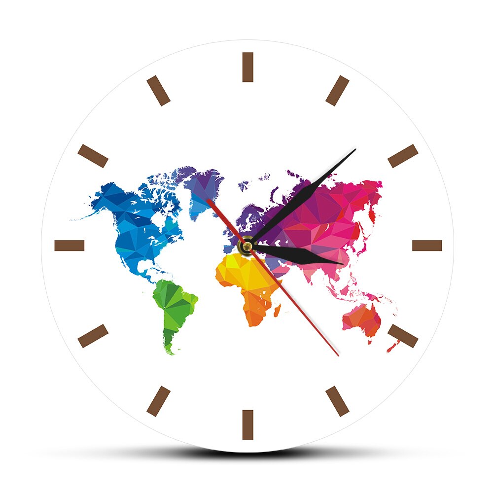 

Colorful World Map - Frameless Acrylic Wall Clock, 501 Original