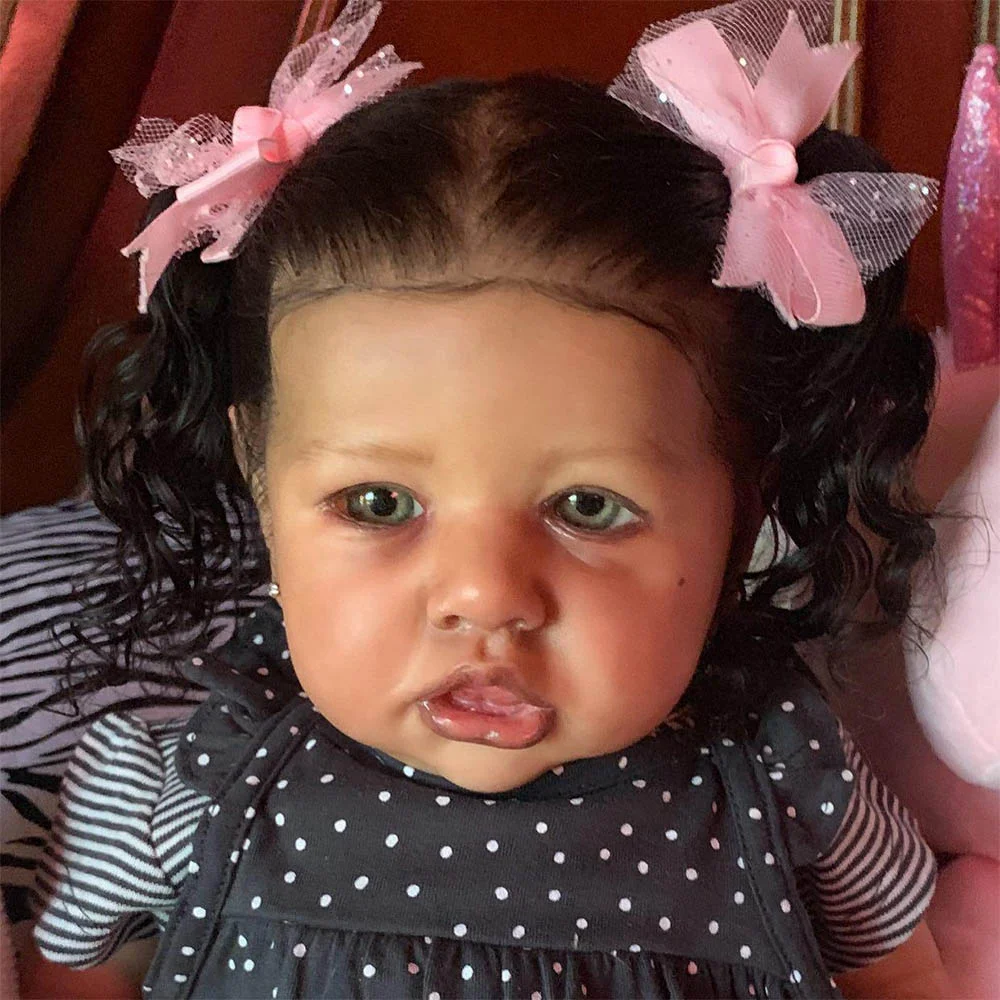 20''African American Realistic With Beautiful Gray Eyes Silicone Reborn Girl Doll Named Kylie -Creativegiftss® - [product_tag] RSAJ-Creativegiftss®