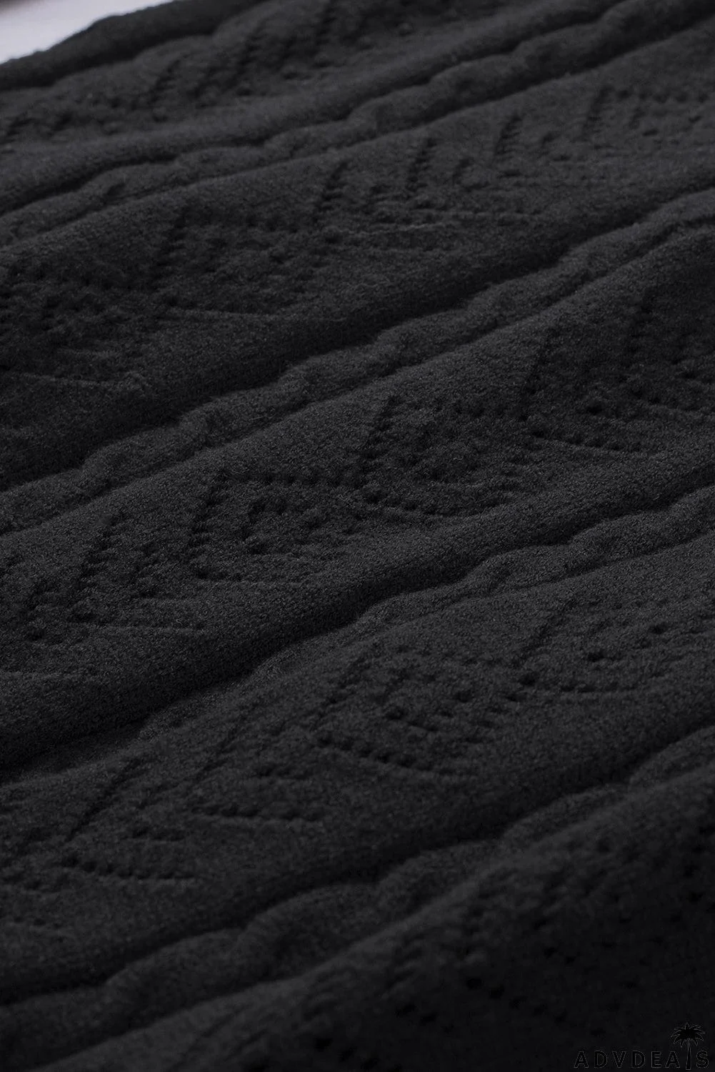 Ruffled Buttoned Open Front Knitted Sweater